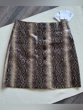 Sandro Paris Kimberlay Python Effect Leather Mini Skirt